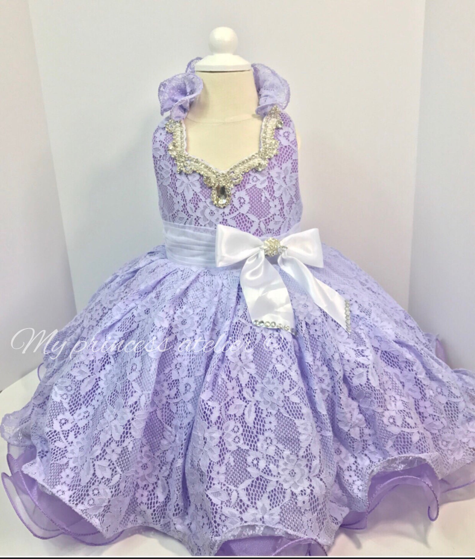 Girl Dress On Sale|baby Girl Floral Lace Baptism Dress - Sleeveless  Shoulderless Bow