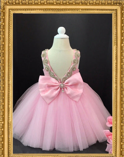 Pink first birthday dress, pink flower girl dress, princess birthday dress, pink pageant dress, pink flower girl dress, pink princess dress