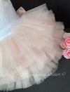 Pink princess dress, girl pink birthday dress, pink flower girl dress, pink pageant dress, baby girl first birthday pink princess dress