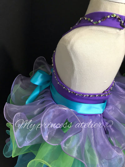 Mermaid princess dress, ariel inspired dress, mermaid pageant dress, first birthday dress, girl mermaid dress, 1st birthday mermaid dress