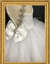 White christening dress/ white flower girl dress/ white pageant dress/ girl baptism dress/ girl couture dress/ princess dress/ white princes