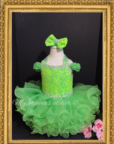 Tinker bell inspired dress/ pageant green dress/ princess birthday dress/ green flower girl dress/ green birthday dress / green costume dress