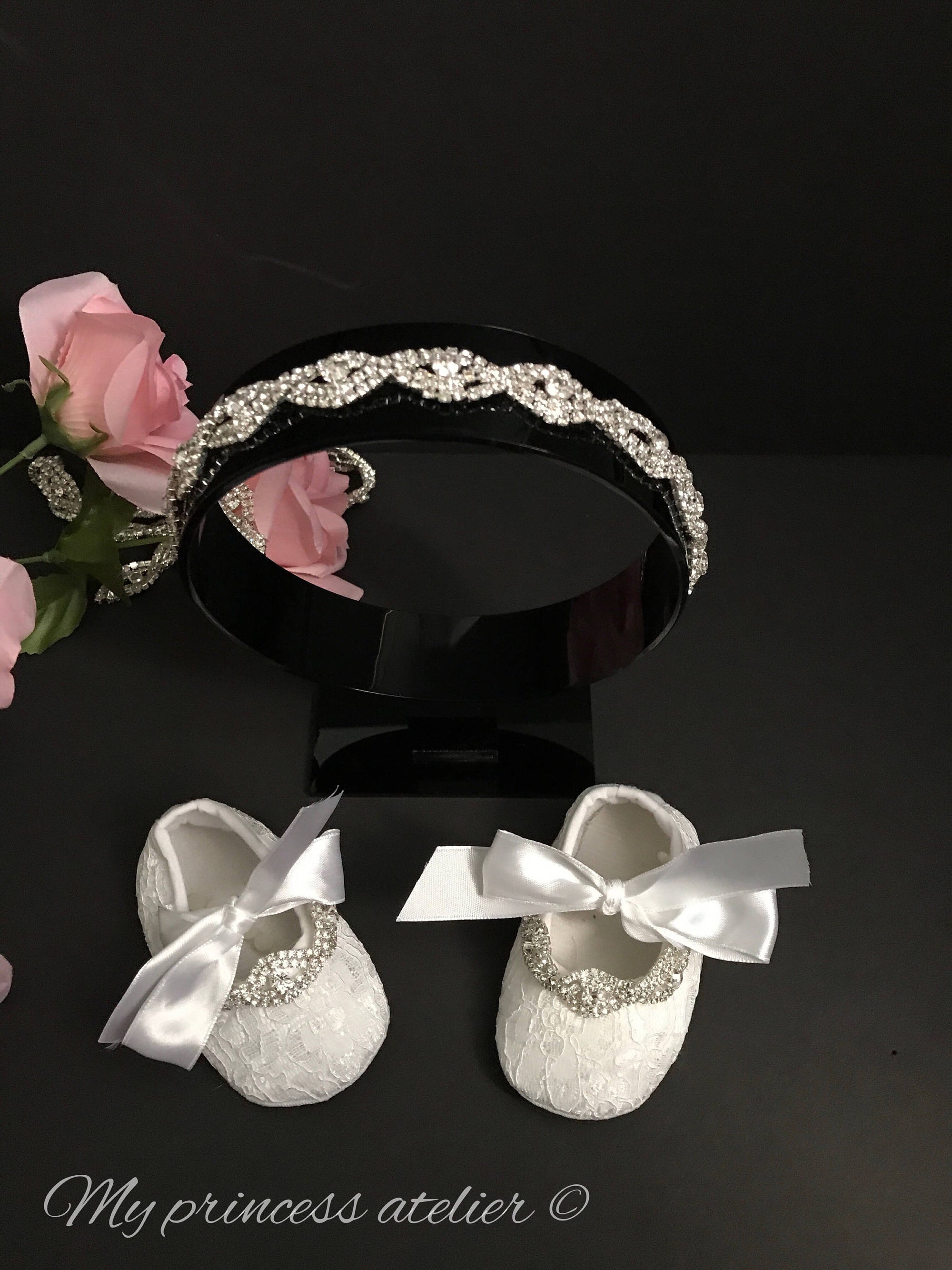Baby bling headband/ crystal headband/ baby hallo/ christening headband/ flower girl headband/ baptism headband/ birthday headband