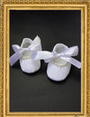 Girl christening white lace crib shoes, baby white ballerina baptism shoes, baby white lace up shoes, baby white crib shoes