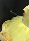 Princess yellow dress, girl holidays dress, girl yellow birthday dress, yellow pageant dress, yellow flower girl dress, belle costume dress