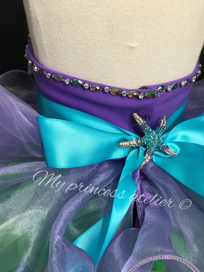 Mermaid princess dress, ariel inspired dress, mermaid pageant dress, first birthday dress, girl mermaid dress, 1st birthday mermaid dress