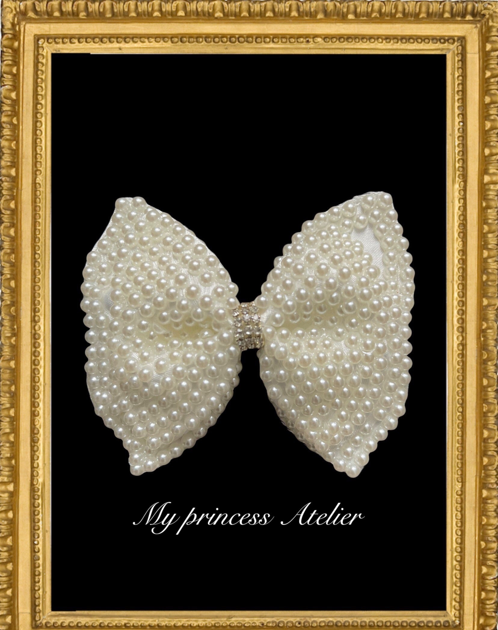 Flower Girl Pearl Bow, Baby Girl Pearl Bow Headband, Dedication Girl Headband.