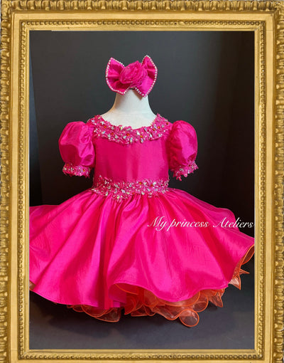 Girl birthday fuchsia holiday,pageant, flower girl dress.