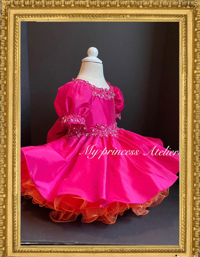 Girl birthday fuchsia holiday,pageant, flower girl dress.