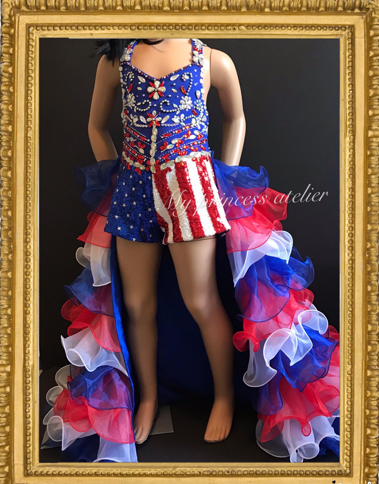 Fourth of July pageant dress/ Fun fashion dress/ Patriotic dress
