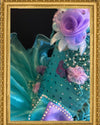 Glitz pageant dress, girl aqua purple cupcake dress, pageant couture dress, girls princess dress, girl mermaid inspired dress, girl dress.