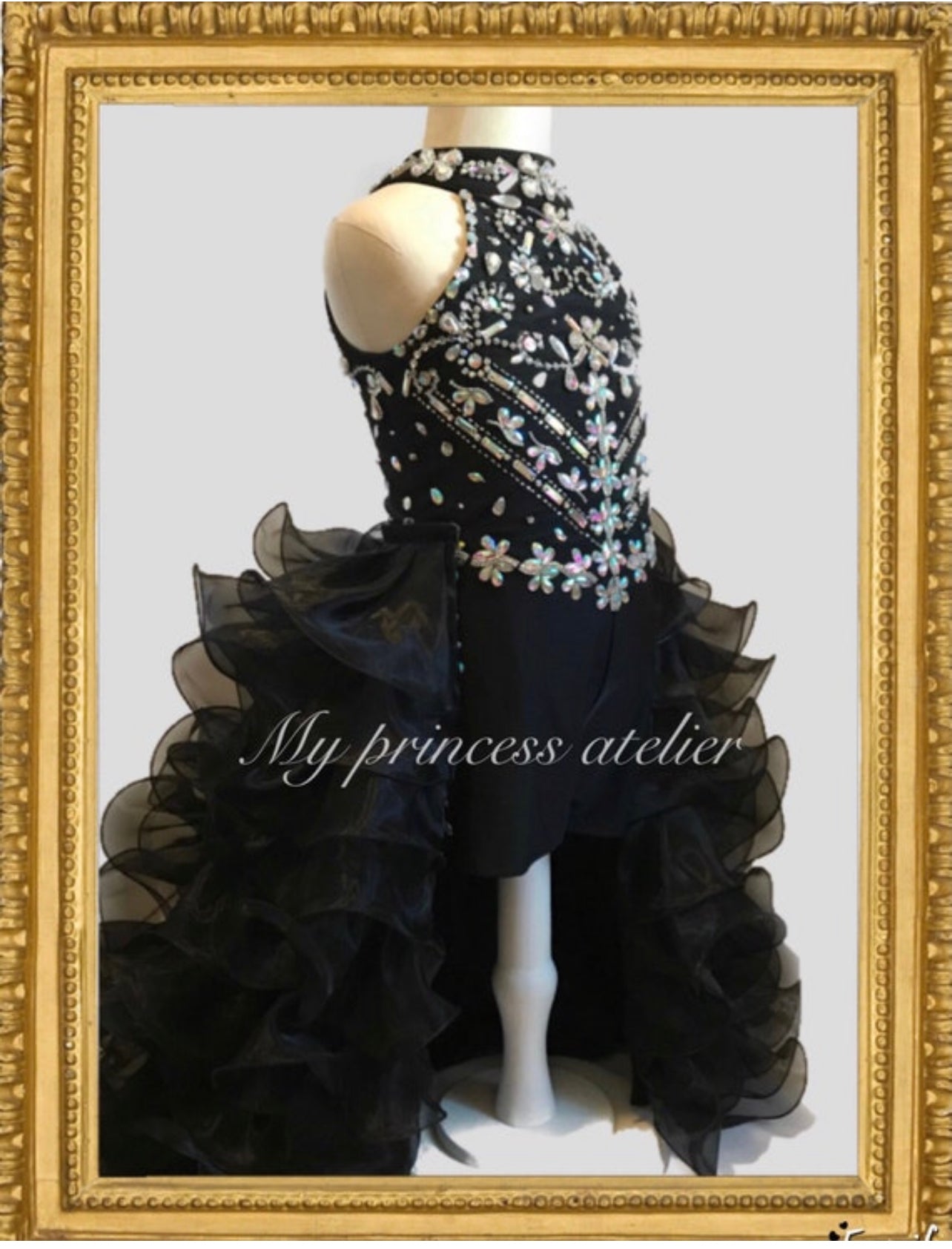 Fun fashion pageant romper skirt, glitz pageant jumpsuit, black pageant dress, black birthday dress, maleficent gown