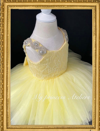 Kids Yellow Grand Birthday Gown BG047 – Prince N Princess