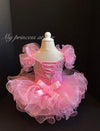 Girls pink pageant birthday dress, couture glitz pageant dress, first birthday girl dress, pink princess dress, girls natural dress.