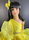 Girl yellow off the shoulder,  Princess Birthday Flower Girl Dress