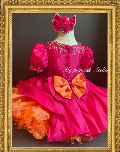 Girl birthday fuchsia holiday,pageant, flower girl dress.