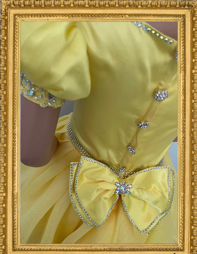 Yellow Glitz Pageant Dress/ Toddler Natural Pageant Dress/ Glitz National Pageant Dress/ First Birthday Girl/ Cupcake Glitz Dress.